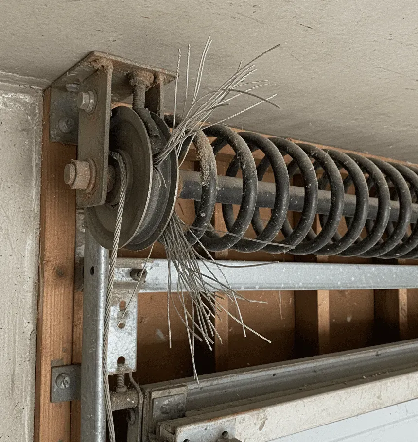 Broken Garage Door Cable Failure